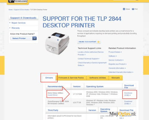 ZEBRA TLP 2844 TERMALEN LABEL PRINTER 112mm EXTRA!